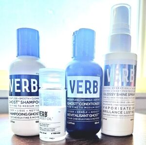 Verb Ghost Haircare Travel Set - Shampoo, Conditioner, Oil & Glossy Shine Spray